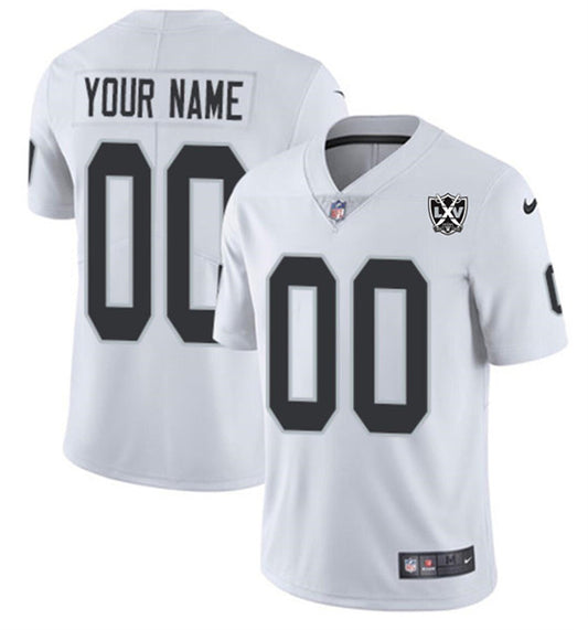 Las Vegas Raiders Custom White 2024 65th Anniversary Patch Jersey