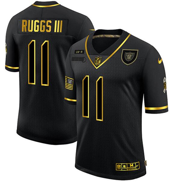Custom Las Vegas Raiders black-gold Salute To Service jersey