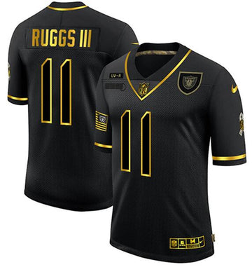 Custom Las Vegas Raiders black-gold Salute To Service jersey
