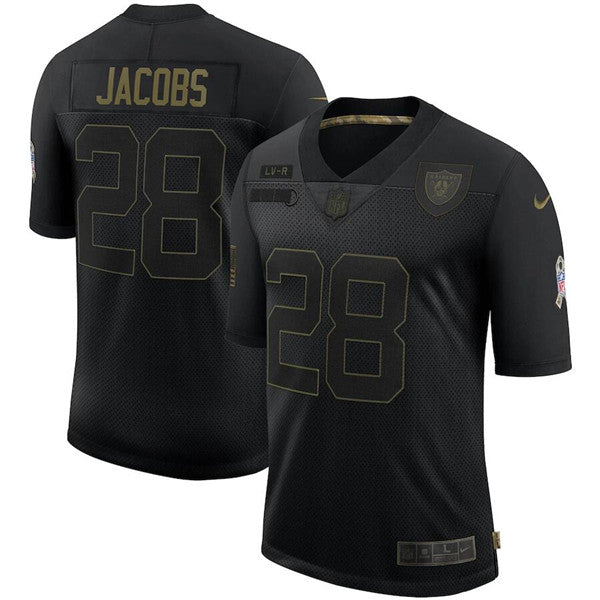 Custom Las Vegas Raiders black Salute To Service jersey