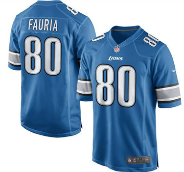 Joseph Fauria Detroit Lions blue jersey