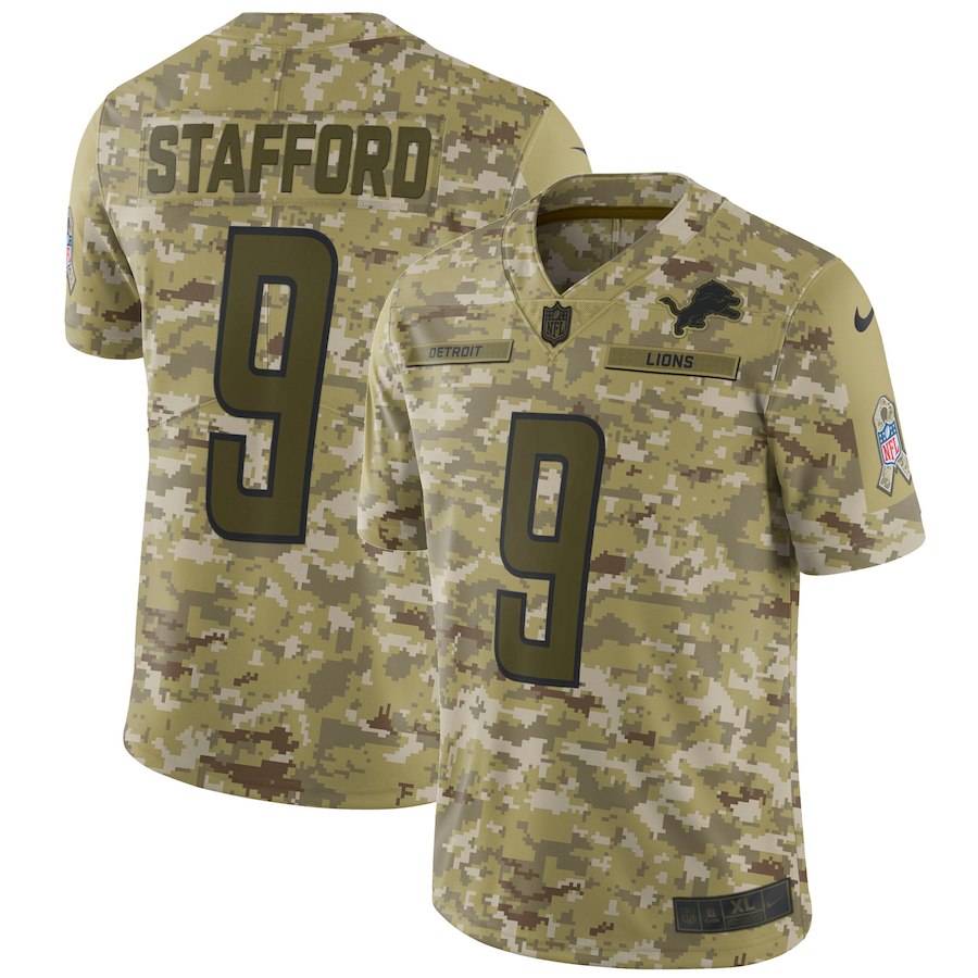 Matthew Stafford Detroit Lions camo Salute To Service jersey