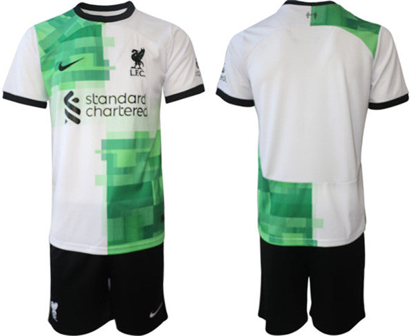 Custom Liverpool white-green Away jersey