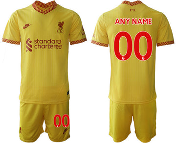 Custom Liverpool yellow Away jersey