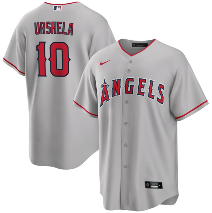 Gio Urshela Los Angeles Angels gray jersey