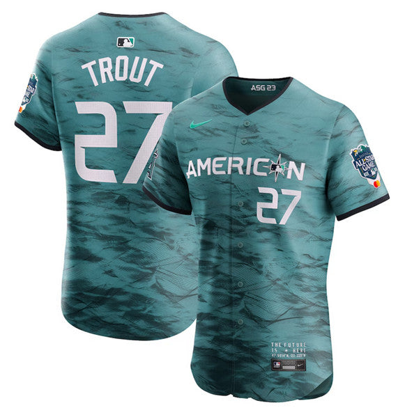 Mike Trout Los Angeles Angels teal All-Star jersey