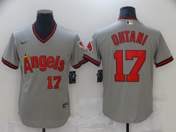 Shohei Ohtani Los Angeles Angels gray jersey