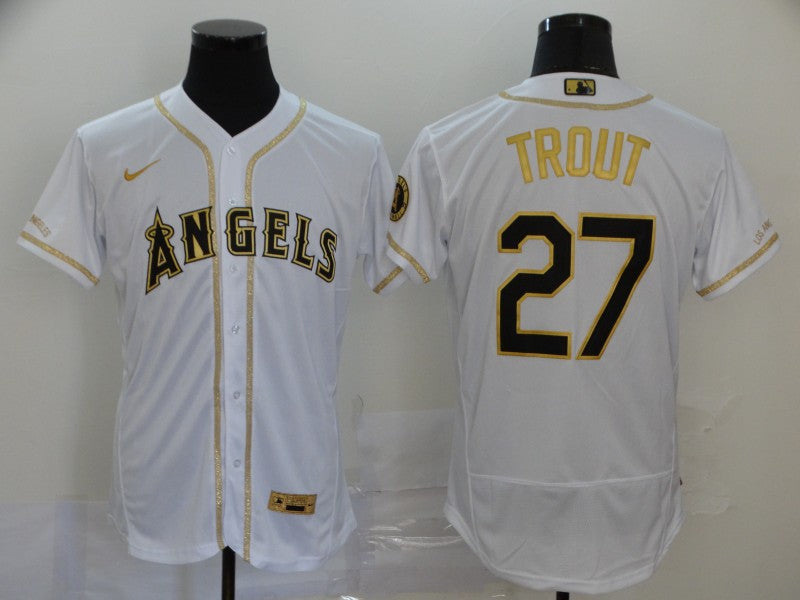 Mike Trout Los Angeles Angels white jersey