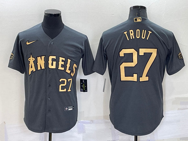 Mike Trout Los Angeles Angels charcoal All-Star jersey