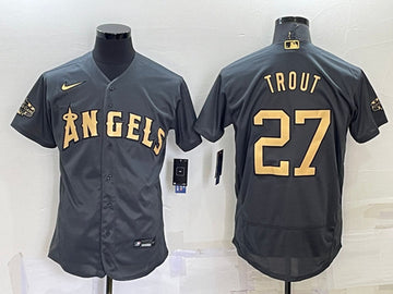 Mike Trout Los Angeles Angels charcoal All-Star jersey