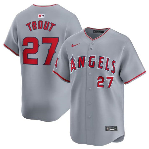 Mike Trout Los Angeles Angels gray Away jersey