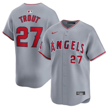 Mike Trout Los Angeles Angels gray Away jersey