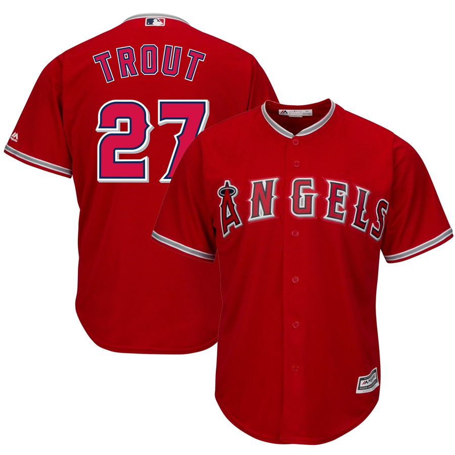 Mike Trout Kiiiiid Los Angeles Angels red jersey