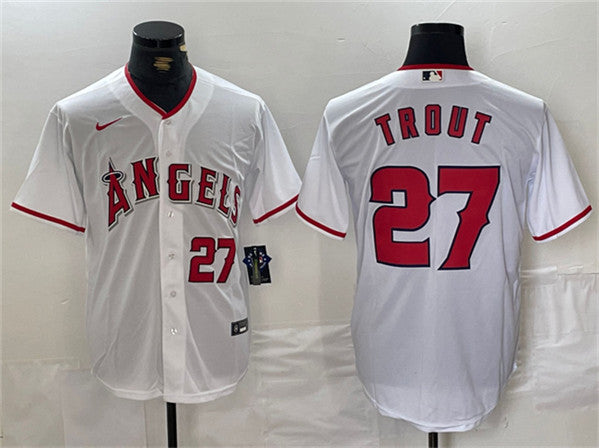 Mike Trout Los Angeles Angels white jersey