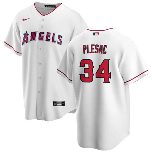 Zach Plesac Los Angeles Angels white jersey
