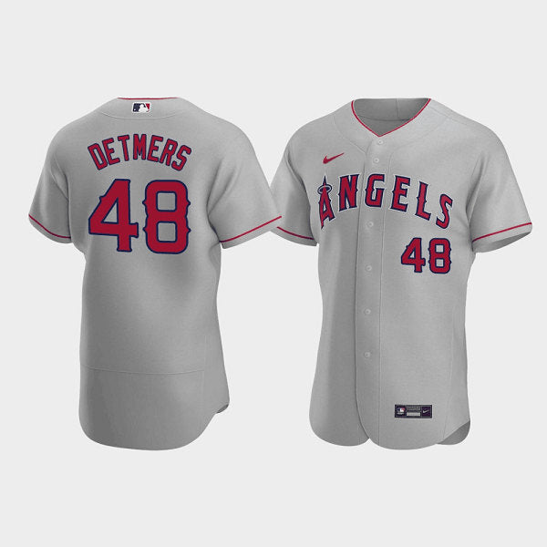 Reid Detmers Los Angeles Angels gray jersey