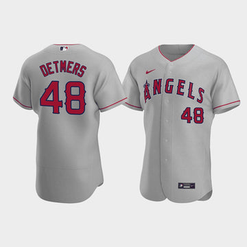 Reid Detmers Los Angeles Angels gray jersey