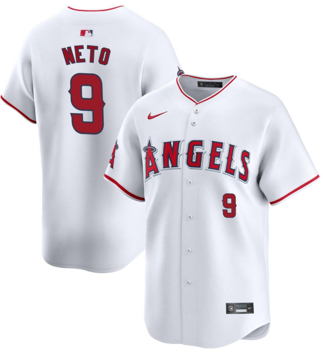 Zach Neto Los Angeles Angels white Home jersey