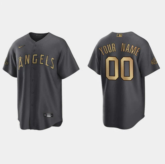 Custom Los Angeles Angels charcoal All-Star jersey