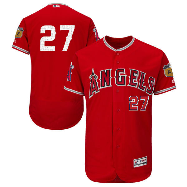 Los Angeles Angels scarlet Authentic jersey
