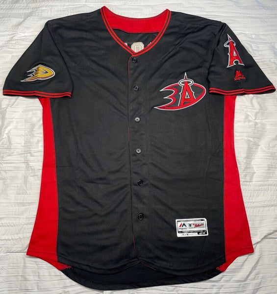 X Anaheim Ducks Los Angeles Angels black jersey