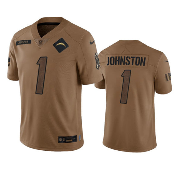 Quentin Johnston Los Angeles Chargers brown Salute To Service jersey