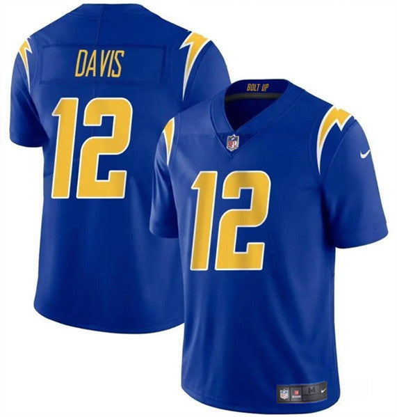 Los Angeles Chargers #12 Derius Davis Royal 2024 Jersey