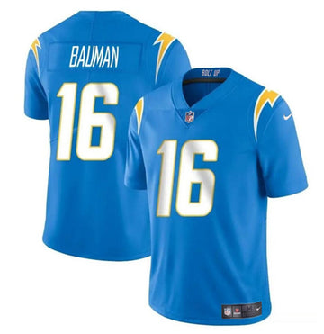 Casey Bauman Los Angeles Chargers blue jersey