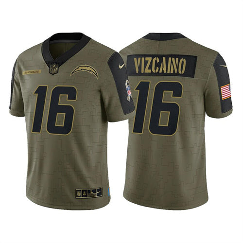 Tristan Vizcaino Los Angeles Chargers olive Salute To Service jersey
