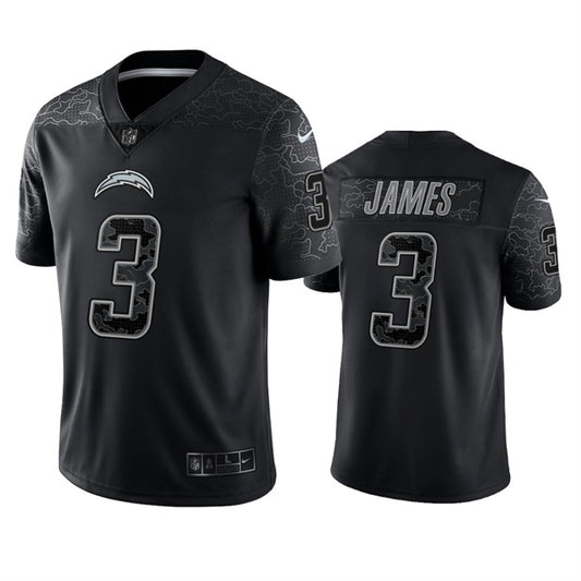 Los Angeles Chargers #3 Derwin James Black Reflective Jersey