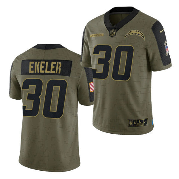 Austin Ekeler Los Angeles Chargers olive Salute To Service jersey