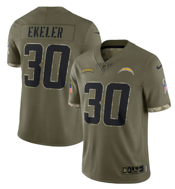 Austin Ekeler Los Angeles Chargers olive Salute To Service jersey