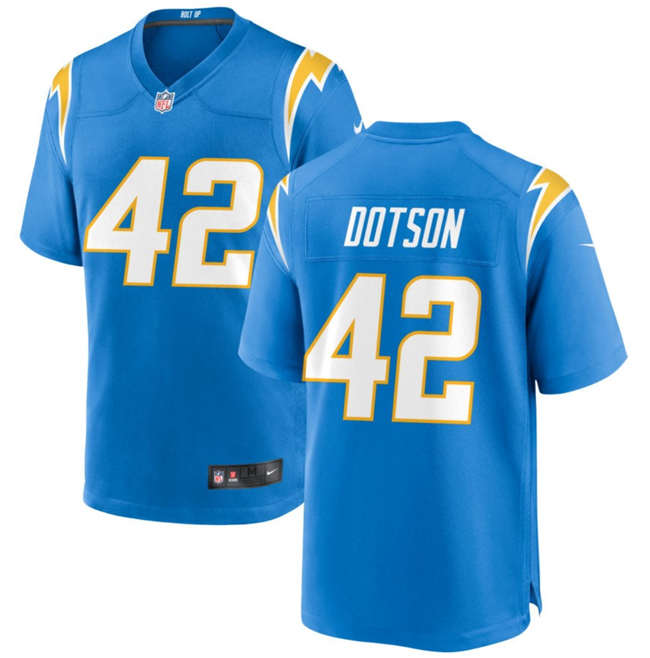 Elijah Dotson Los Angeles Chargers blue Game jersey