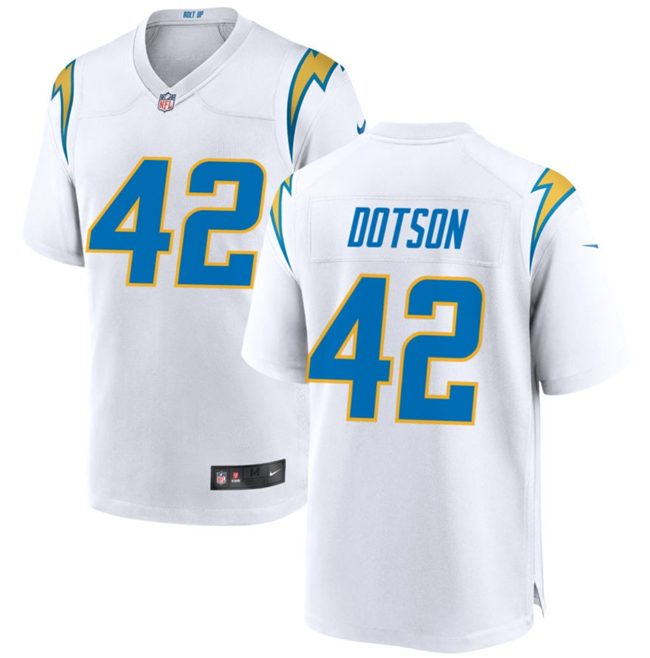 Elijah Dotson Los Angeles Chargers white Game jersey