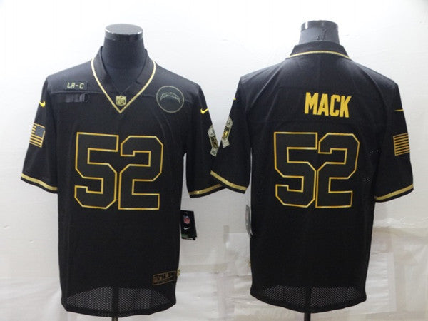 Khalil Mack Los Angeles Chargers black-gold Salute To Service jersey