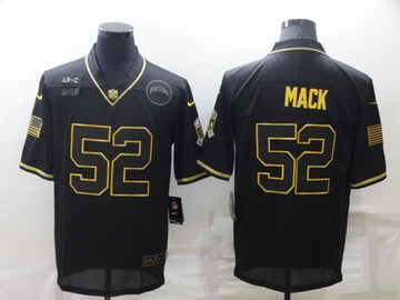 Khalil Mack Los Angeles Chargers black-gold Salute To Service jersey