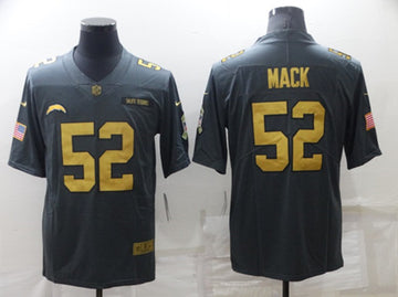 Khalil Mack Los Angeles Chargers gray-gold Salute To Service jersey