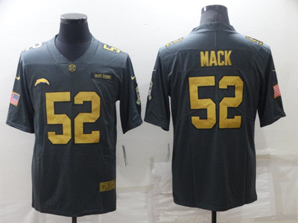 Khalil Mack Los Angeles Chargers gray-gold Salute To Service jersey