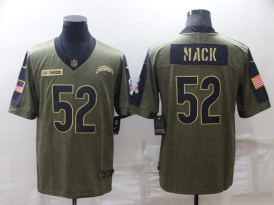 Khalil Mack Los Angeles Chargers olive Salute To Service jersey