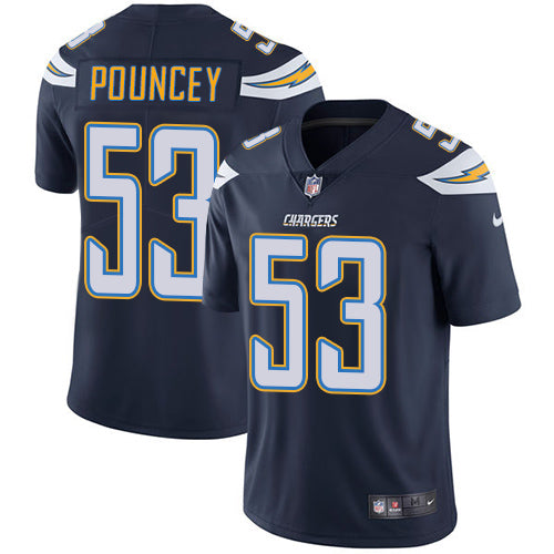 Mike Pouncey Los Angeles Chargers navy jersey
