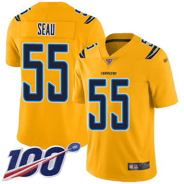 Junior Seau Los Angeles Chargers gold Inverted Legend jersey