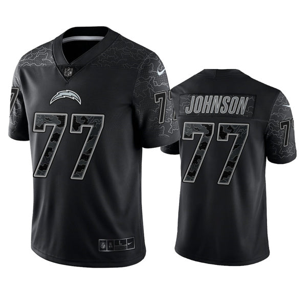 Zion Johnson Los Angeles Chargers black jersey