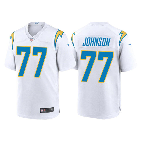 Zion Johnson Los Angeles Chargers white jersey