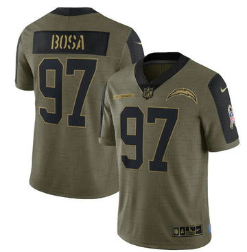 Joey Bosa Los Angeles Chargers olive Salute To Service jersey