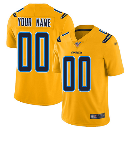 Custom Los Angeles Chargers gold jersey