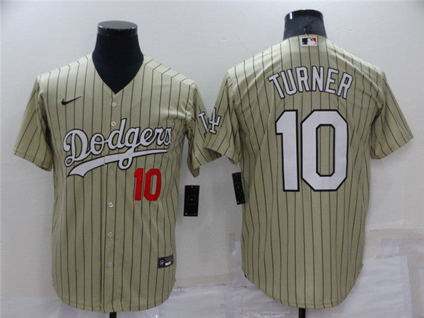 Justin Turner Los Angeles Dodgers cream Throwback jersey