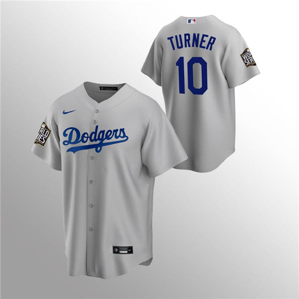Justin Turner Los Angeles Dodgers grey jersey