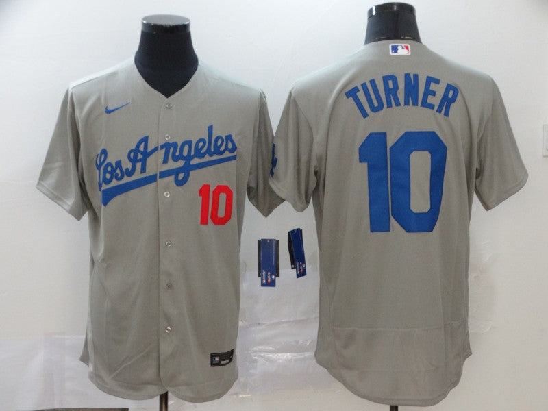 Justin Turner Los Angeles Dodgers grey jersey