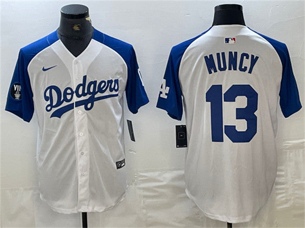 Max Muncy Los Angeles Dodgers white-blue jersey