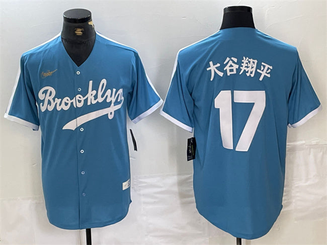 Shohei Ohtani Los Angeles Dodgers blue Throwback jersey